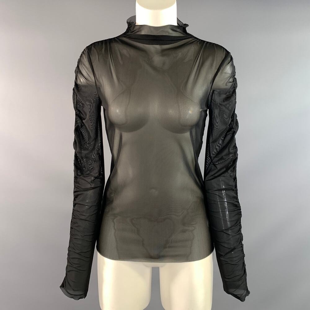 OPENING CEREMONY Size M Black Polyester Sheer Dress Top